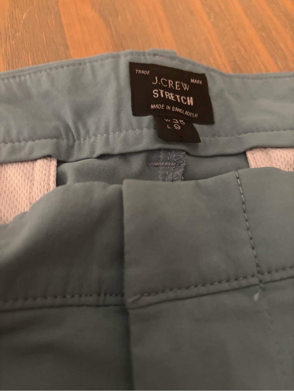 J.Crew Mens 9" Tech Golf Shorts Size 35 Dusty Blue Stretch.